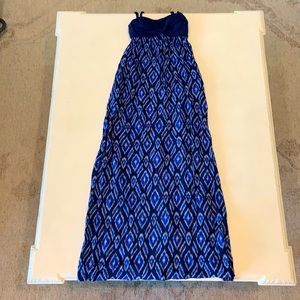 Blue spaghetti strapped dress
